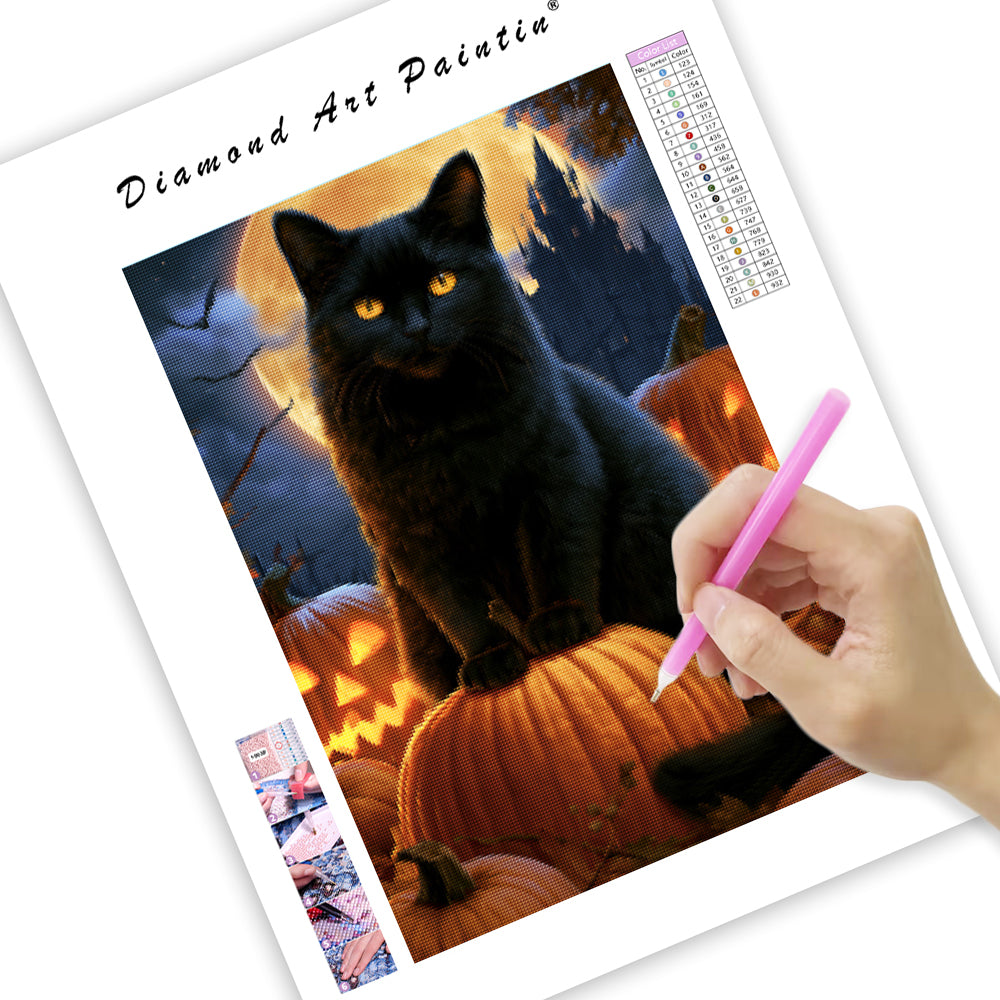 Halloweenkatt - DiamantmåLning