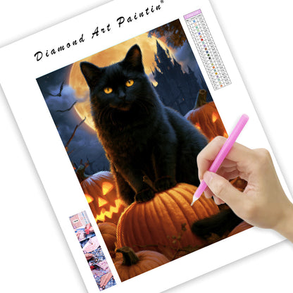 Halloweenkatt - DiamantmåLning