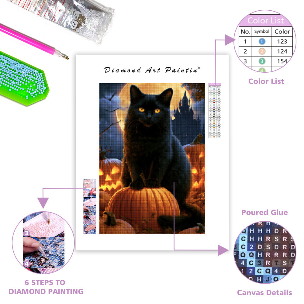 Halloweenkatt - DiamantmåLning