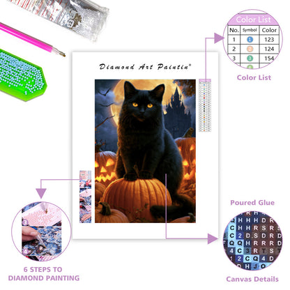 Halloweenkatt - DiamantmåLning