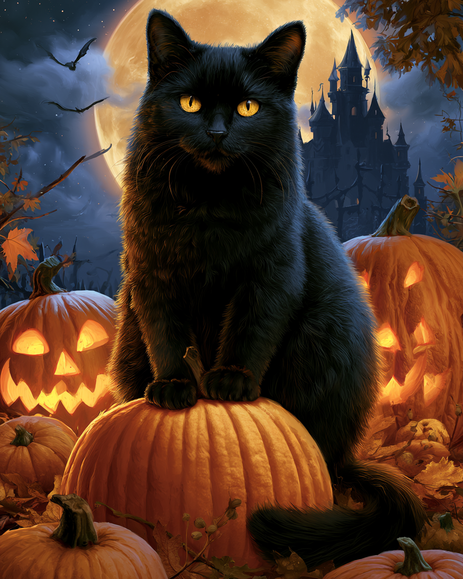 Halloweenkatt - DiamantmåLning