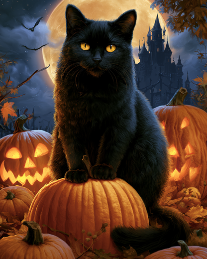 Halloweenkatt - DiamantmåLning