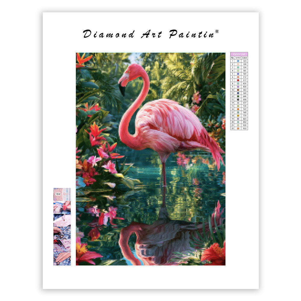 Rosa flamingo - DiamantmåLning