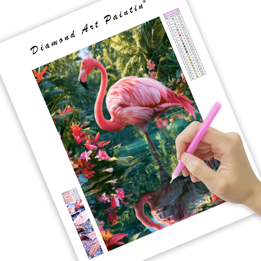 Rosa flamingo - DiamantmåLning
