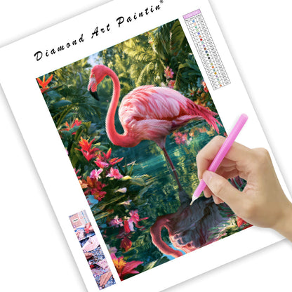 Rosa flamingo - DiamantmåLning