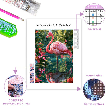 Rosa flamingo - DiamantmåLning