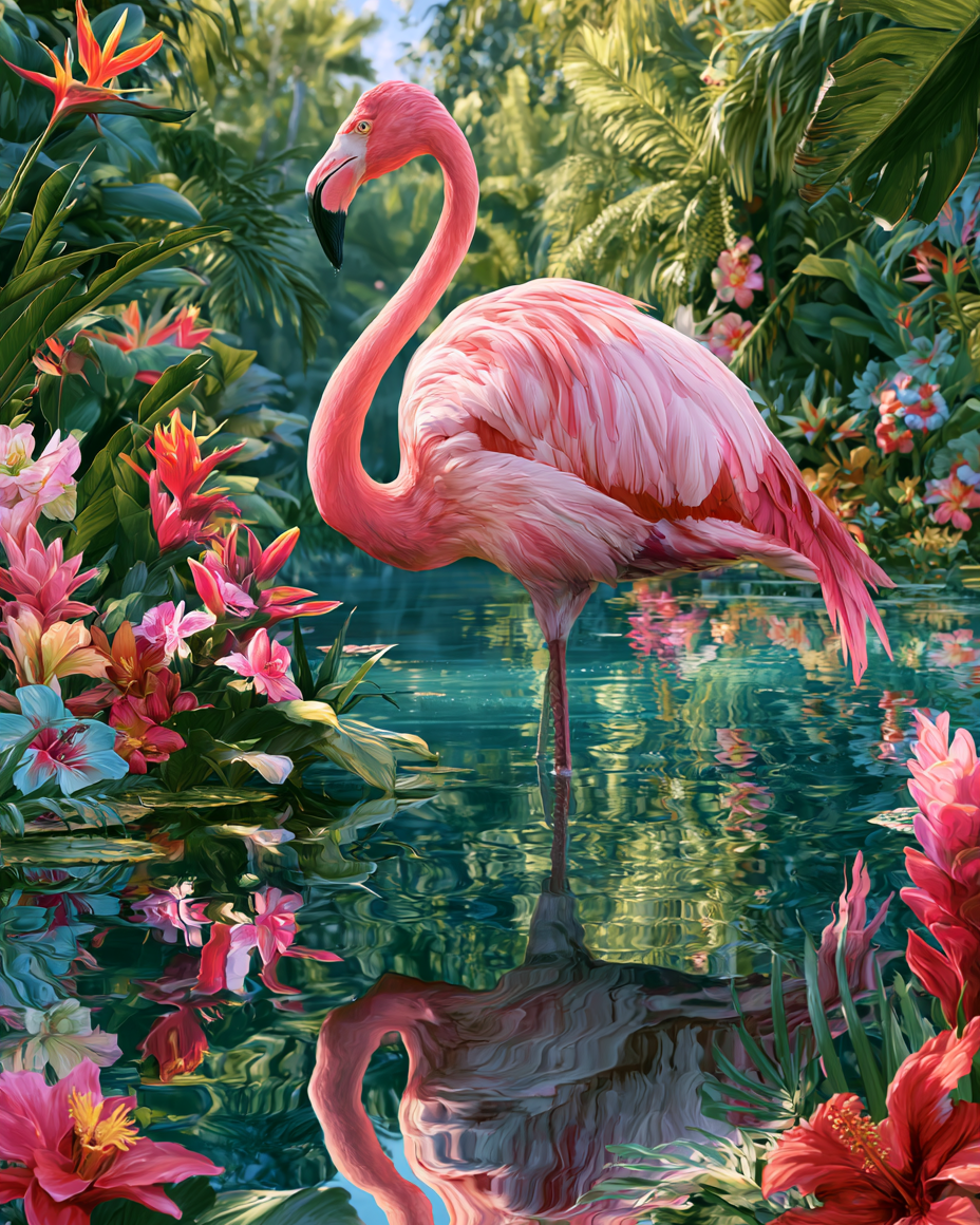 Rosa flamingo - DiamantmåLning