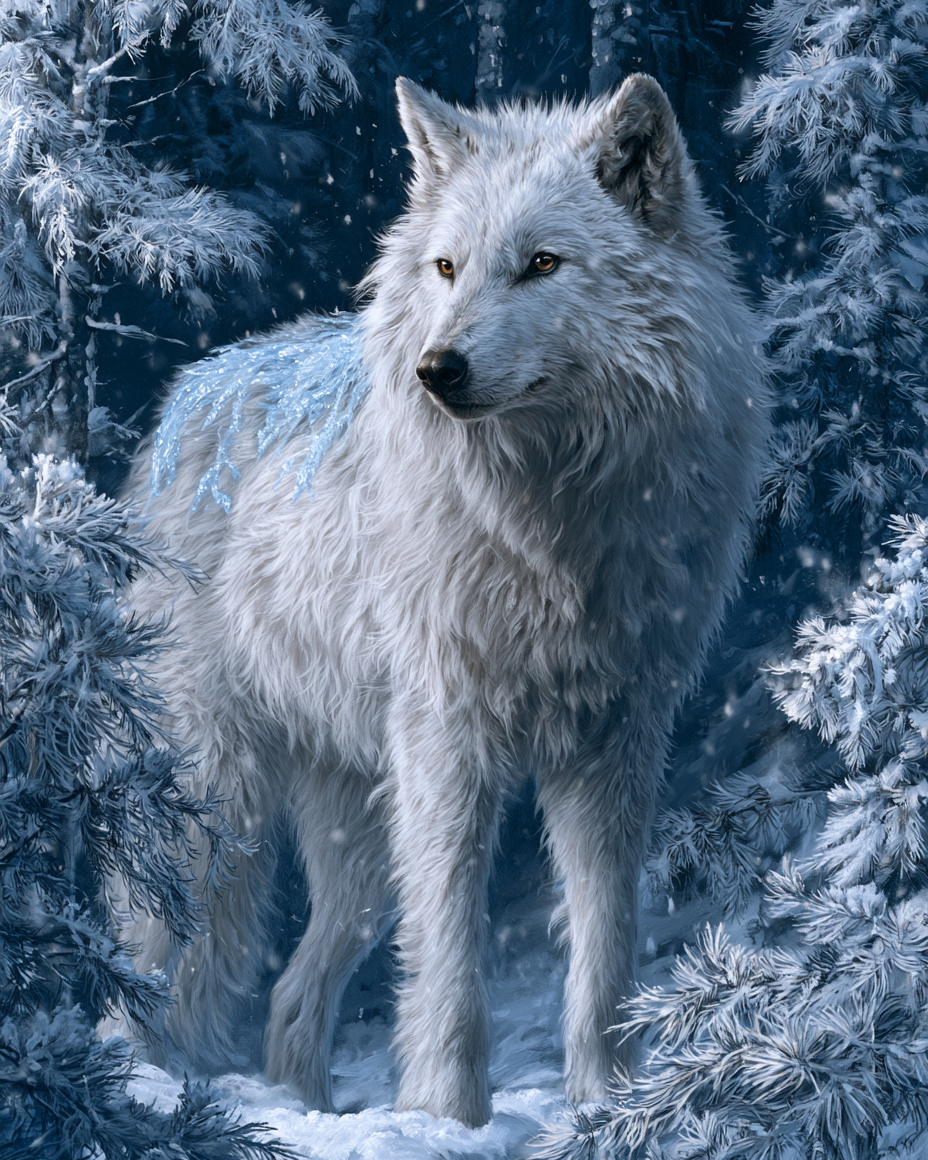 Frostbunden varg - Diamantmålning