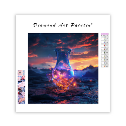 Žiarivá magická váza - Diamantmålning