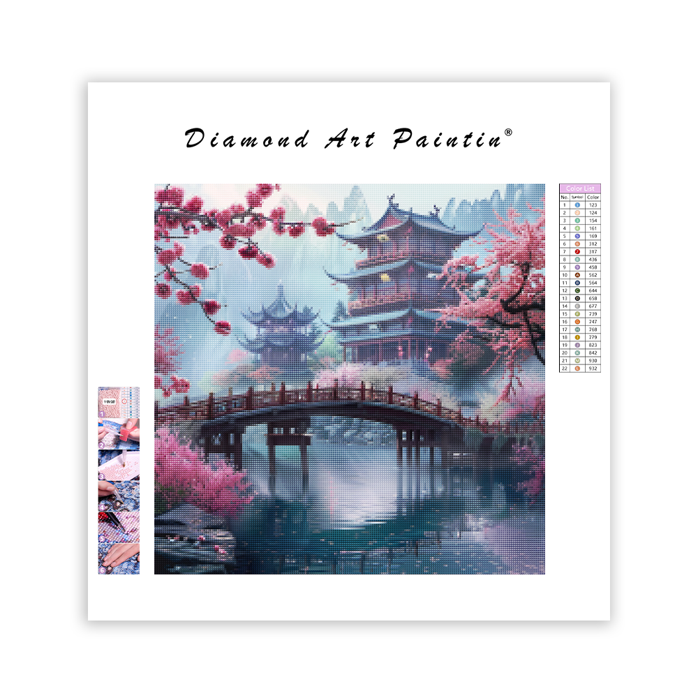Diamantmålning Blossom Bridge Town