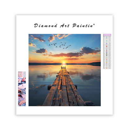 Mólo pri jazere Sunset - Diamantmålning