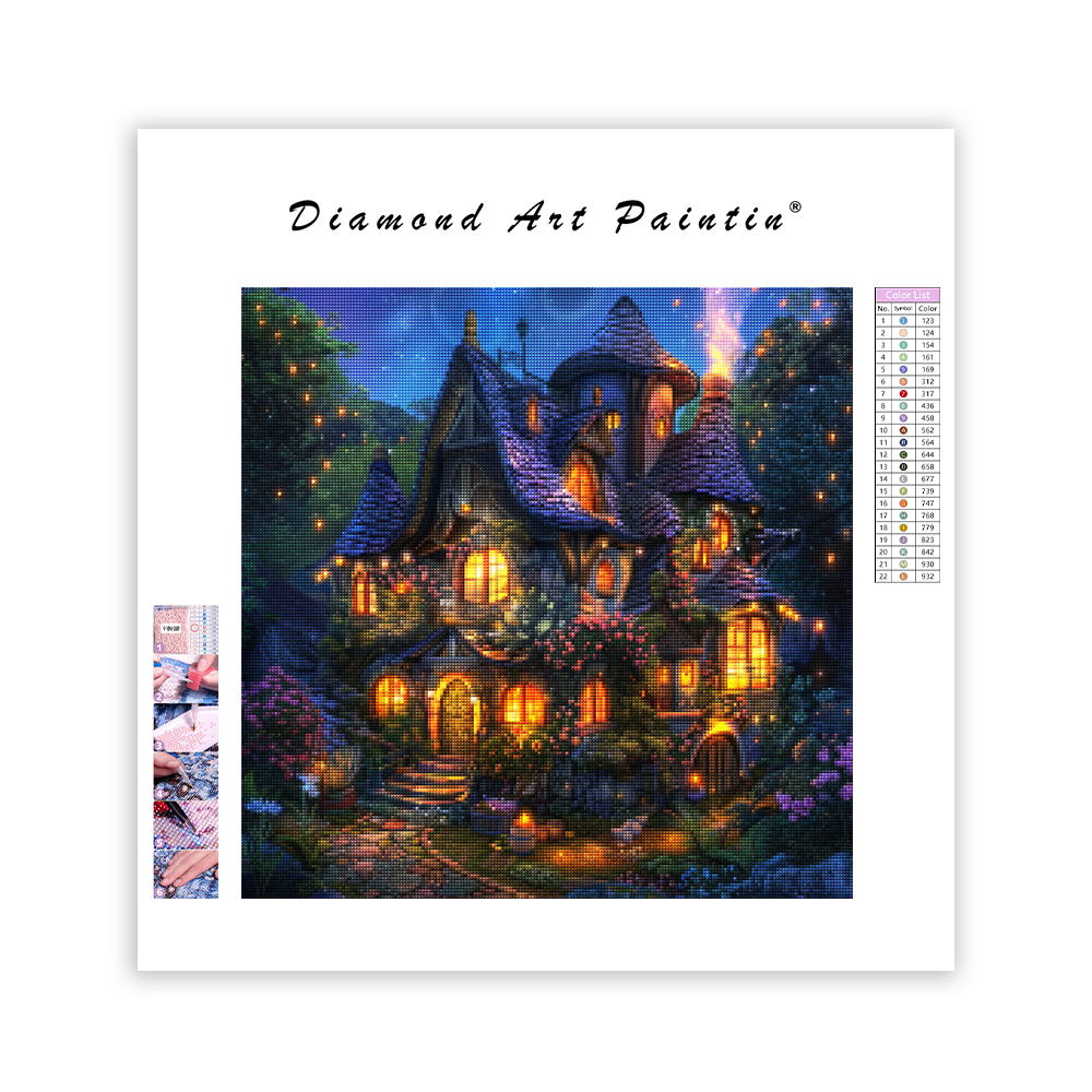 Fantasy Nočný Dom - Diamantmålning