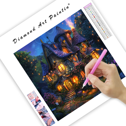 Fantasy Nočný Dom - Diamantmålning