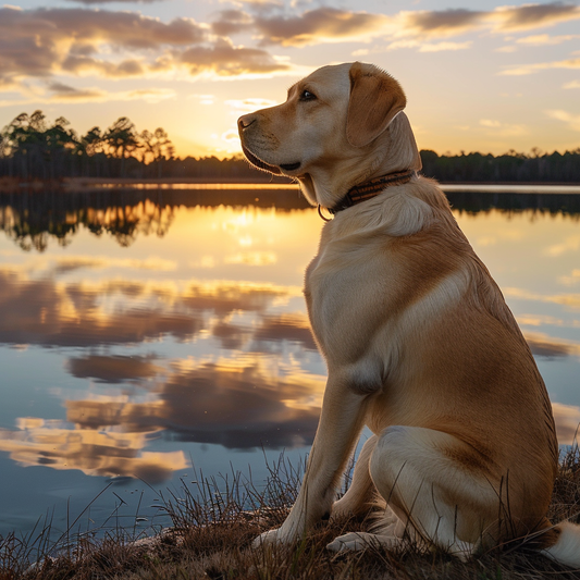 Labrador pri jazere Sunset - Diamantmålning