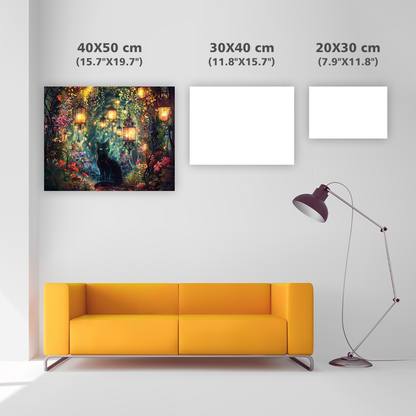 Záhradná mačka s lampášom - Diamantmålning