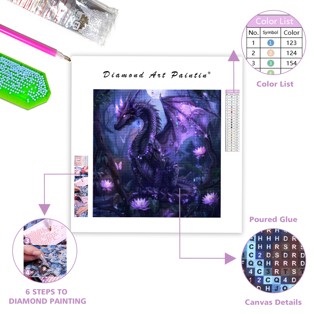 Mystický drak – Diamantmålning