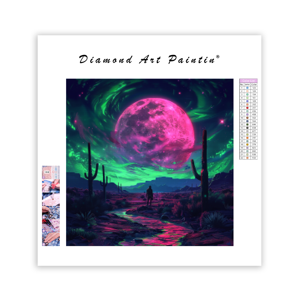 Neónová púšť Moonwalk - Diamantmålning