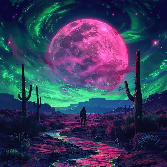 Neónová púšť Moonwalk - Diamantmålning