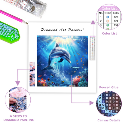 Harmónia oceánskeho delfína - Diamantmålning