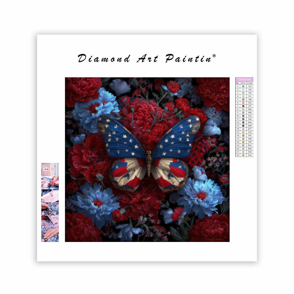 Amerikansk fjäril - Diamantmålning