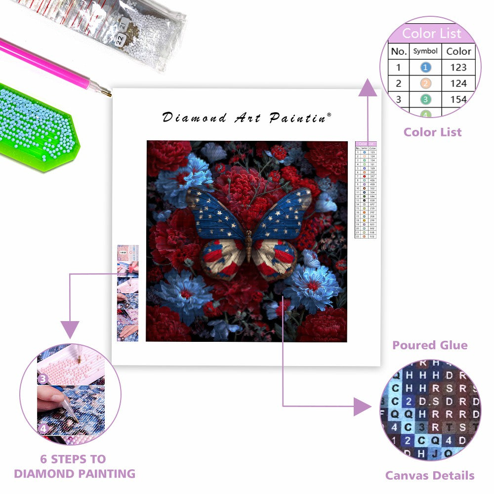 Amerikansk fjäril - Diamantmålning