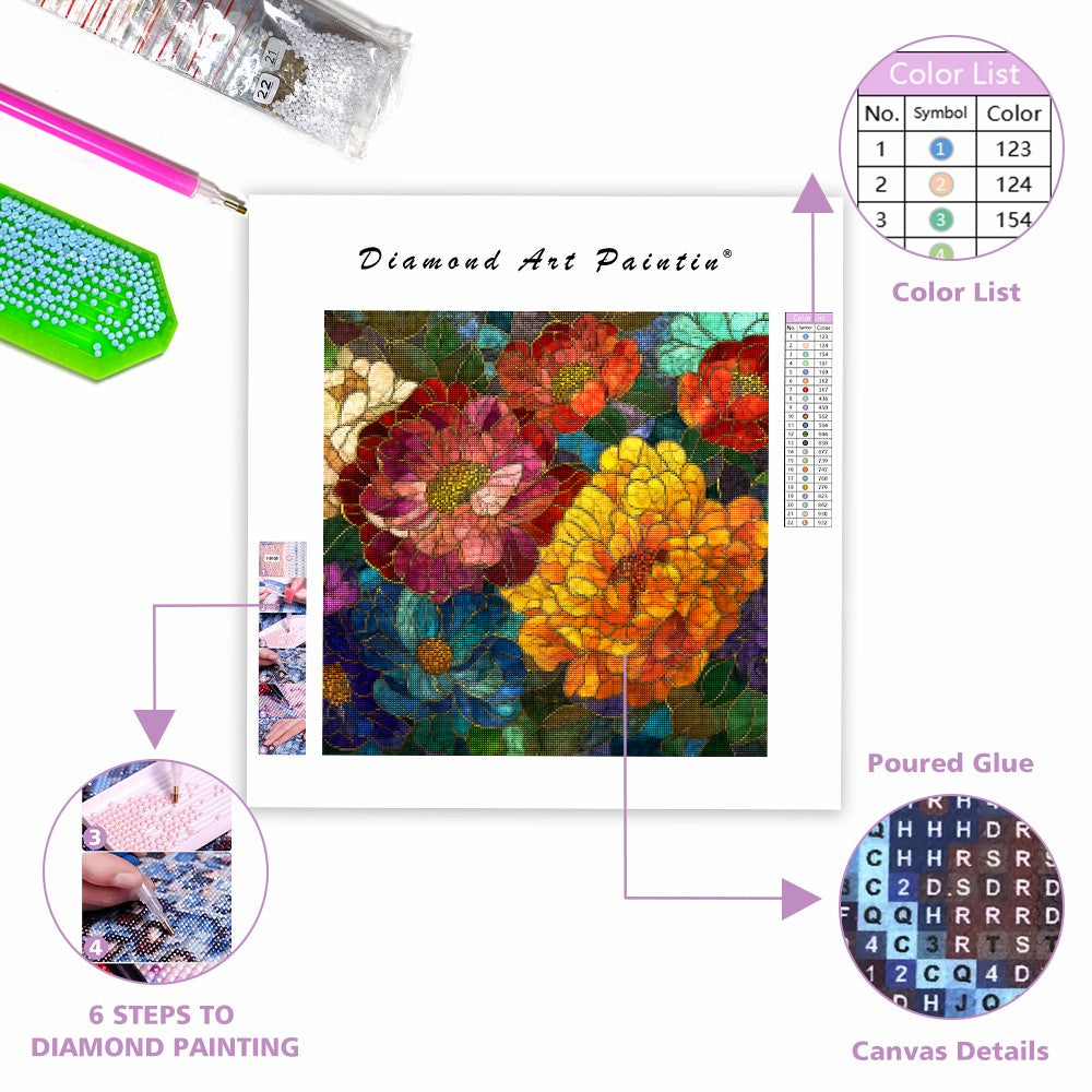 Bloommosaik - Diamantmålning