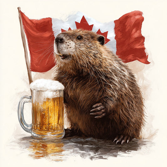 Kanadensisk bäver med öl - Diamantmålning