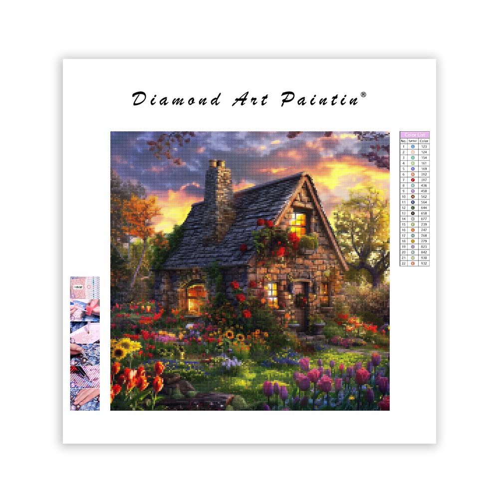 Lycka i stugträdgården - Diamantmålning