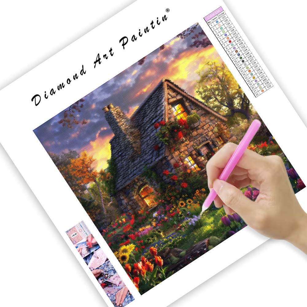 Lycka i stugträdgården - Diamantmålning