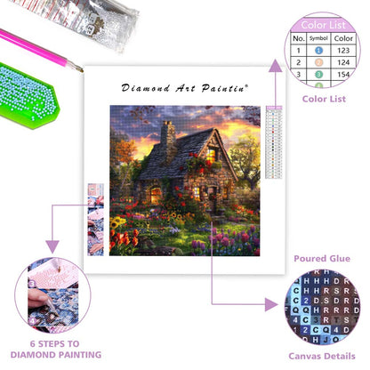 Lycka i stugträdgården - Diamantmålning