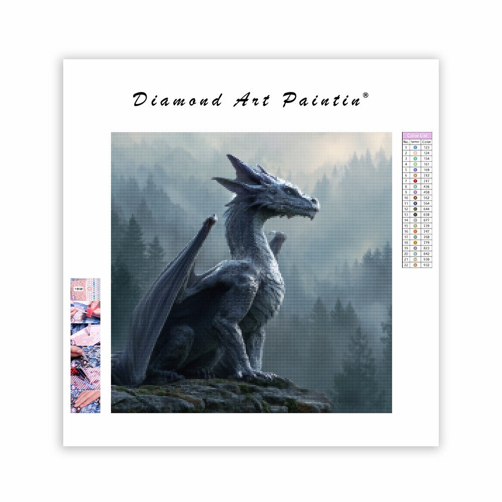 Fantasidrake - Diamantmålning