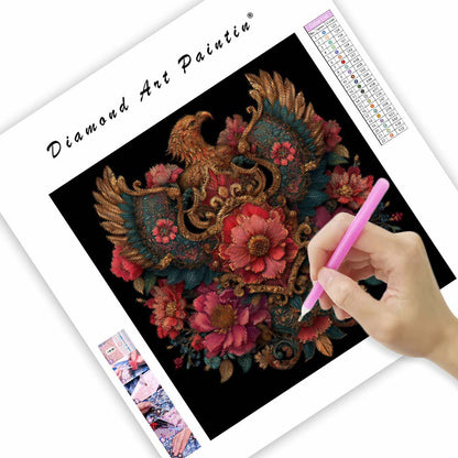 Blommig vapensköld - Diamantmålning