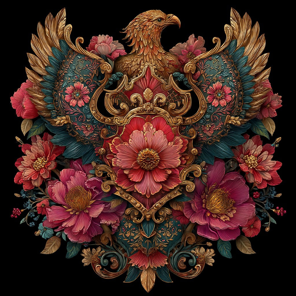 Blommig vapensköld - Diamantmålning