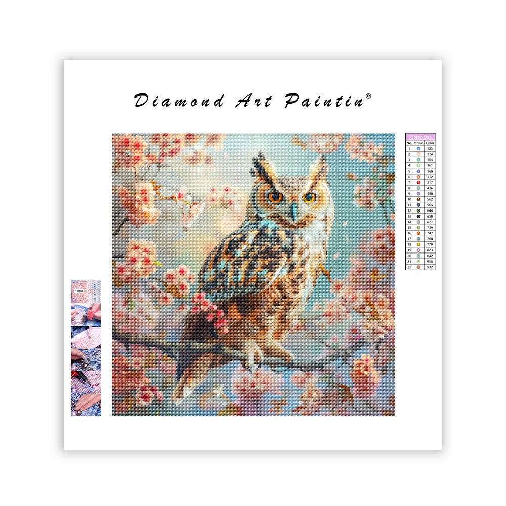 Blommig uggla - Diamantmålning