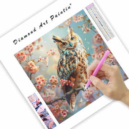 Blommig uggla - Diamantmålning