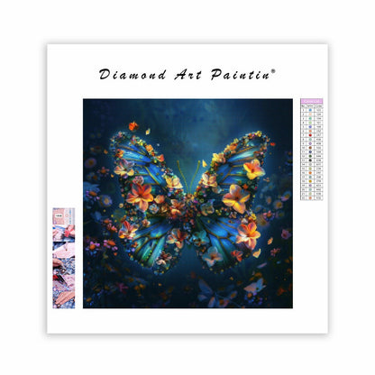 Blommiga vingar - Diamantmålning