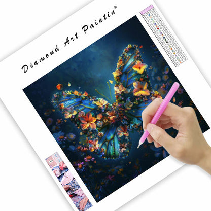 Blommiga vingar - Diamantmålning