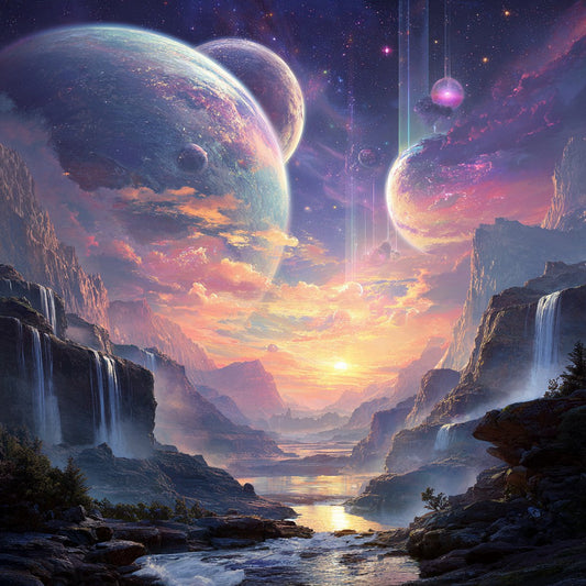 Futuristiskt interstellärt landskap - Diamantmålning