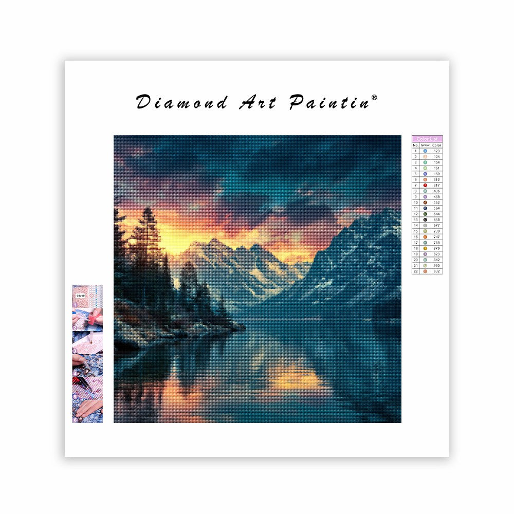 Snöiga toppars glöd - Diamantmålning