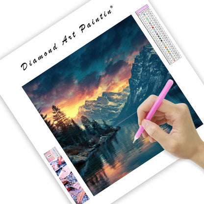Snöiga toppars glöd - Diamantmålning