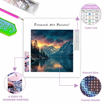 Snöiga toppars glöd - Diamantmålning