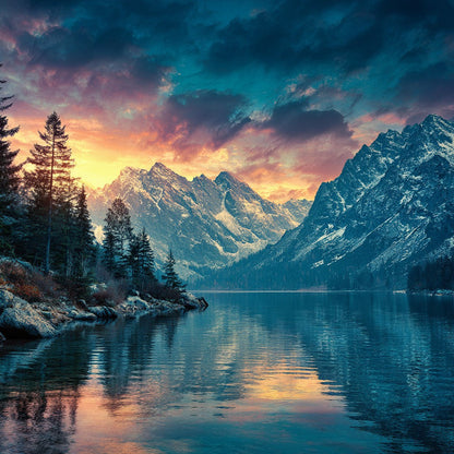 Snöiga toppars glöd - Diamantmålning