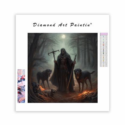 Liemannen med hundar - Diamantmålning