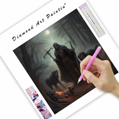 Liemannen med hundar - Diamantmålning