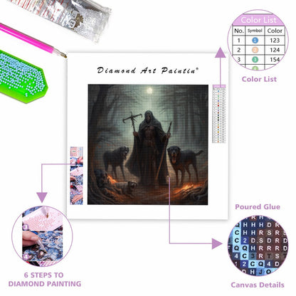 Liemannen med hundar - Diamantmålning