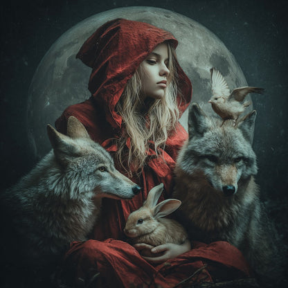 Väktare av den månbelysta natten - Diamantmålning