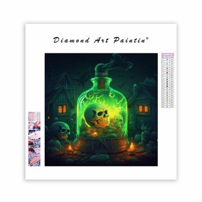 Halloween-dryckesflaska - Diamantmålning