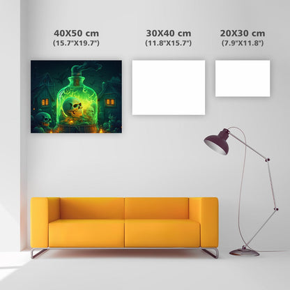 Halloween-dryckesflaska - Diamantmålning