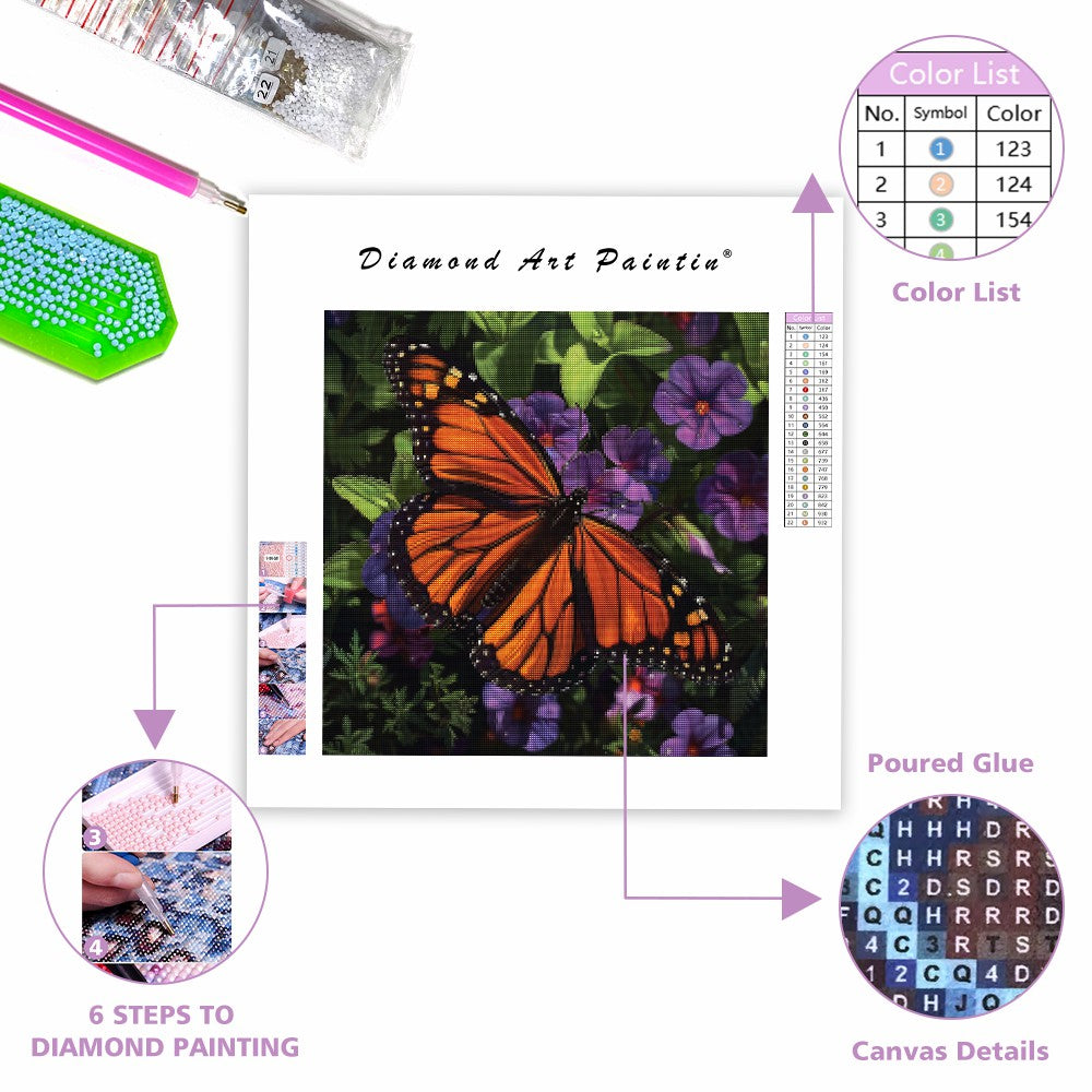 Monarkblomning - Diamantmålning