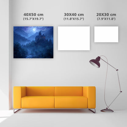 Månbelyst slott - Diamantmålning